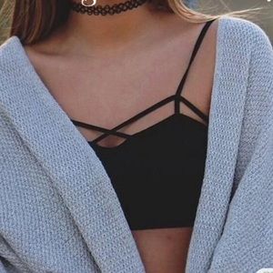 Black criss cross bralette